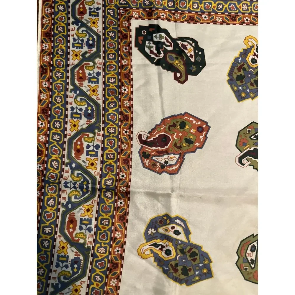 Vintage Echo Scarf Women's One Size Chinon Silk Geometric Print Square Scarf